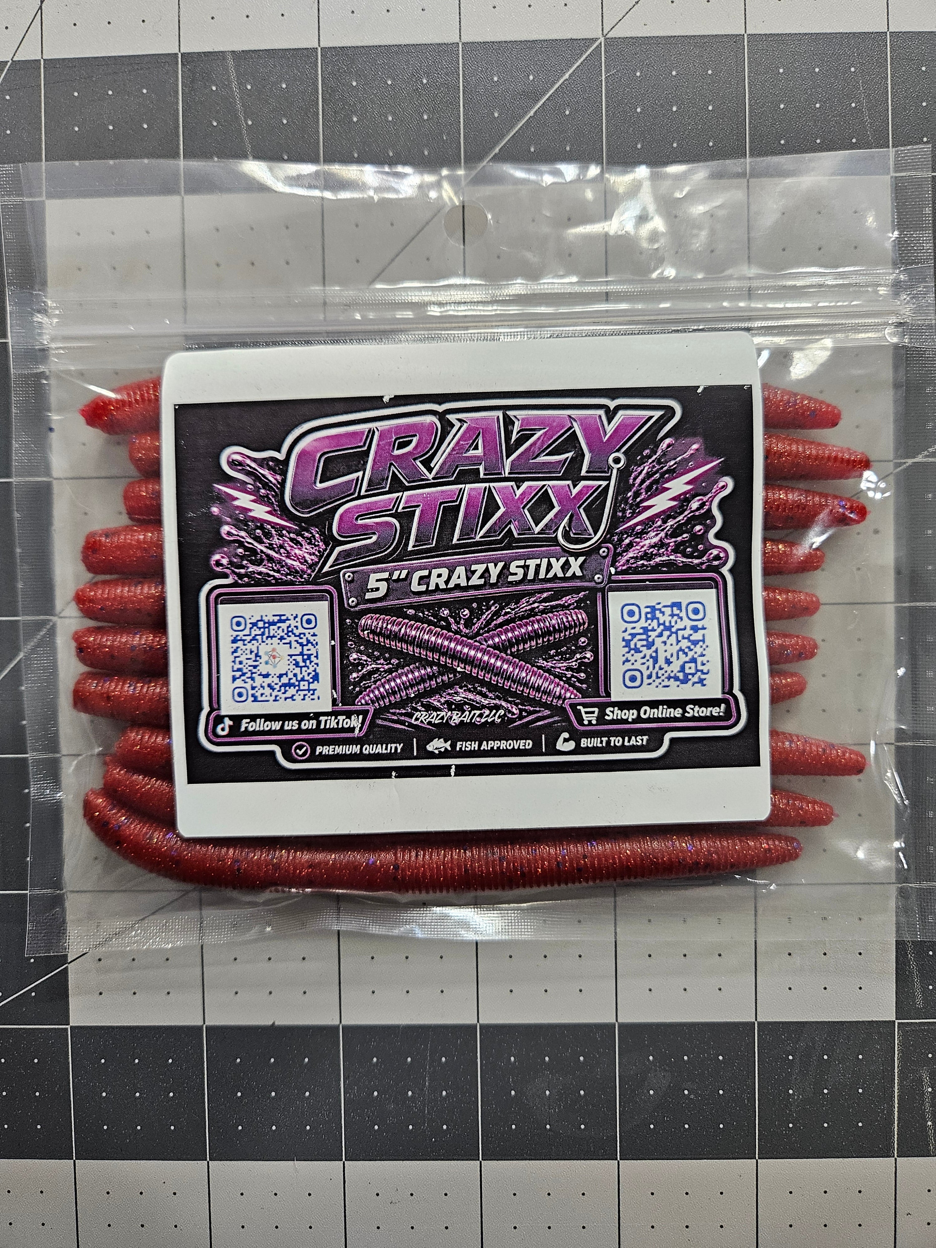 5" Crazy Stixx: Liver Red